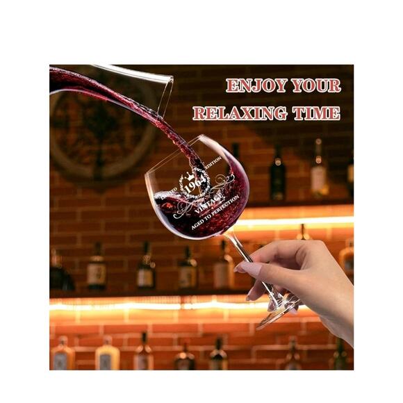 61TH Birthday Gifts for Women,Rose Vintage 1964 Laser Engraved 61th Wine... - Picture 5 of 6